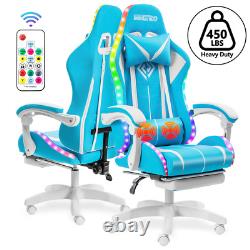 2022 Massage Gaming Chair Ergonomic Office Chair with RGB Light, High Back Compu