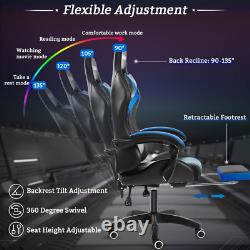 2022 Massage Gaming Chair Ergonomic Office Chair with RGB Light, High Back Compu