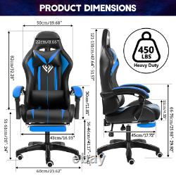 2022 Massage Gaming Chair Ergonomic Office Chair with RGB Light, High Back Compu