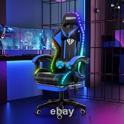 2022 Massage Gaming Chair Ergonomic Office Chair with RGB Light, High Back Compu