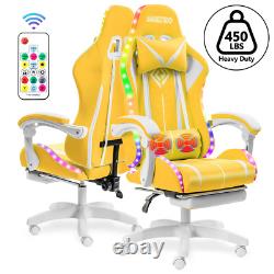 2022 Massage Gaming Chair Ergonomic Office Chair with RGB Light, High Back Compu