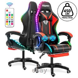 2022 Massage Gaming Chair Ergonomic Office Chair with RGB Light, High Back Compu