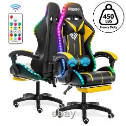 2022 Massage Gaming Chair Ergonomic Office Chair with RGB Light, High Back Compu