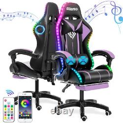 450LB Gaming Chair Massage with Speakers bluetooth Ergonomic Office Chair with LED