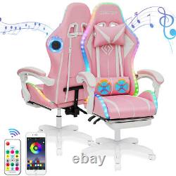 450LB Gaming Chair Massage with Speakers bluetooth Ergonomic Office Chair with LED