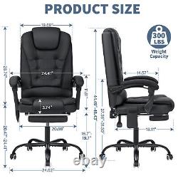 7 Massage Office Chair Leather Executive Task Ergonomic Computer Desk Chairs USA