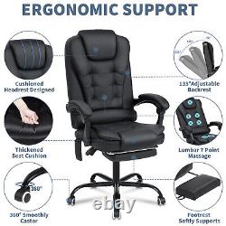 7 Massage Office Chair Leather Executive Task Ergonomic Computer Desk Chairs USA