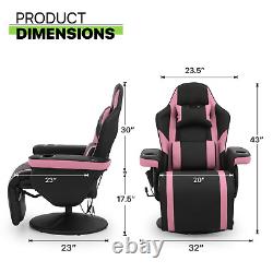 BLUETOOTH SPEAKERMassage Racing Gaming Chair Ergonomic Recliner Computer Seat