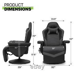 BLUETOOTH SPEAKER MASSAGE RECLINERGaming Racing Chair Ergonomic Computer Seat