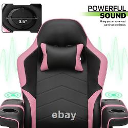 BLUETOOTH SPEAKER Massage Racing ChairErgonomic Recliner Computer Gaming Seat