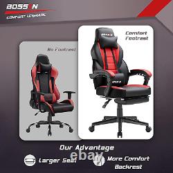 BOSSIN Gaming Chair with Massage, Ergonomic Heavy Duty Design, Gamer Chair with