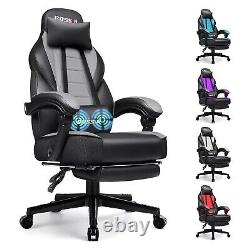 BOSSIN Gaming Chair with Massage, Ergonomic Heavy Duty Design with Footrest a