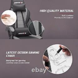 BOSSIN Gaming Chair with Massage, Ergonomic Heavy Duty Design with Footrest a