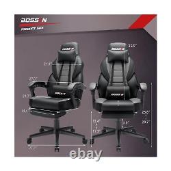 BOSSIN Gaming Chair with Massage, Ergonomic Heavy Duty Design with Footrest a