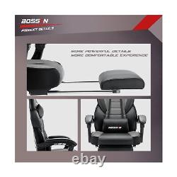 BOSSIN Gaming Chair with Massage, Ergonomic Heavy Duty Design with Footrest a