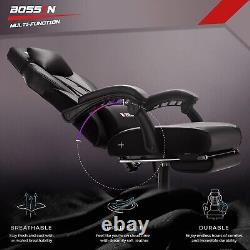 BOSSIN Gaming Chair with Massage, Ergonomic Heavy Duty Design with Footrest a