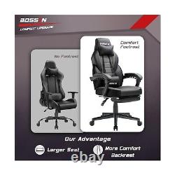 BOSSIN Gaming Chair with Massage, Ergonomic Heavy Duty Design with Footrest a