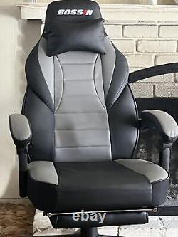 BOSSIN Gaming Chair with Massage, Ergonomic Heavy Duty Design with Footrest a