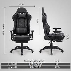 Big& Tall Ergonomic Office Computer & Gaming Chair with Massage, Adjustable