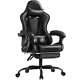 Black PU Leather Gaming Chair Carbon Fiber Massage Chair