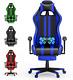 Blue Gaming Chair with Massage, Ergonomic Office PC Computer Chair, High Back Game