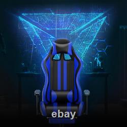 Blue Gaming Chair with Massage, Ergonomic Office PC Computer Chair, High Back Game