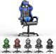 Blue Gaming Chairs with Massage, Ergonomic Computer Gamer Chair, Game Chair with A