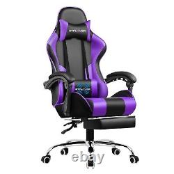 Brand New Purple Gaming Chair with Footrest, Ergonomi Massage Pillow PU Leather