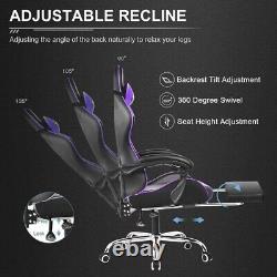 Brand New Purple Gaming Chair with Footrest, Ergonomi Massage Pillow PU Leather