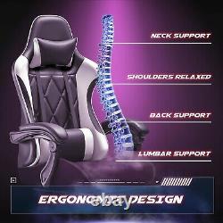 Chair Gaming Computer Office Ergonomic Racing Desk Footrest Massage Leather