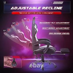 Chair Gaming Computer Office Ergonomic Racing Desk Footrest Massage Leather