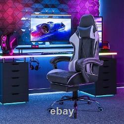 Chair Gaming Computer Office Ergonomic Racing Desk Footrest Massage Leather