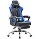 Computer Gaming Chair with Footrest Massage Lumbar Support, Ergonomic, 360° Swive