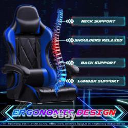 Computer Gaming Chair with Footrest Massage Lumbar Support, Ergonomic, 360° Swive