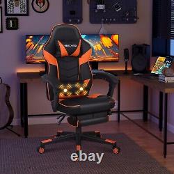 Computer Gaming Chair with Massage Function Ergonomic Racing Desk Chair Footrest