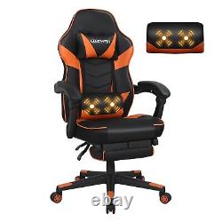 Computer Gaming Chair with Massage Function Ergonomic Racing Desk Chair Footrest