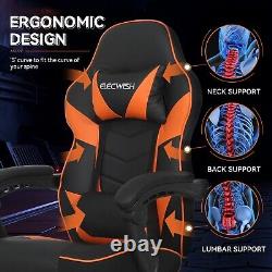 Computer Gaming Chair with Massage Function Ergonomic Racing Desk Chair Footrest