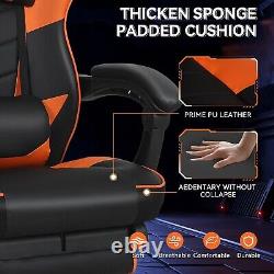 Computer Gaming Chair with Massage Function Ergonomic Racing Desk Chair Footrest