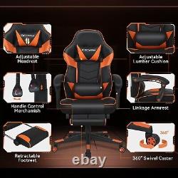 Computer Gaming Chair with Massage Function Ergonomic Racing Desk Chair Footrest