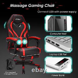 Computer Massage Gaming Recliner Chair with Footrest