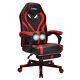 Costway Massage Gaming Chair Racing Recliner Computer Desk Chair withFootrest Red