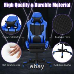 Costway Massage Gaming Chair Reclining Racing Office Chair with Lumbar Support