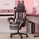 Dowinx Gaming Chair Cute with Cat Ears and Massage Lumbar Support, Ergonomic Com