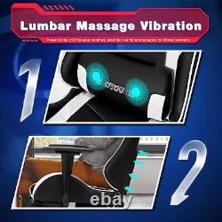 ECOTOUGE PC Massage Gaming Chair with Footrest Ergonomic Office Desk Chair