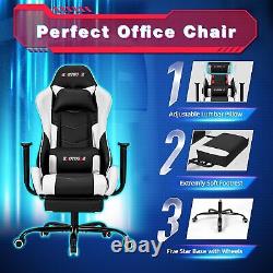 ECOTOUGE PC Massage Gaming Chair with Footrest Ergonomic Office Desk Chair