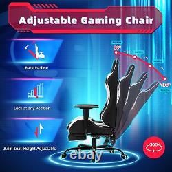 ECOTOUGE PC Massage Gaming Chair with Footrest Ergonomic Office Desk Chair