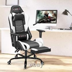 ECOTOUGE PC Massage Gaming Chair with Footrest Ergonomic Office Desk Chair