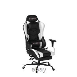 ECOTOUGE PC Massage Gaming Chair with Footrest Ergonomic Office Desk Chair Ra