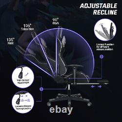 ELECWISH Gaming Chair Computer Office Seat Massage Lumbar Pillow Swivel Recliner