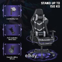 ELECWISH Gaming Chair Computer Office Seat Massage Lumbar Pillow Swivel Recliner